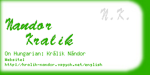 nandor kralik business card